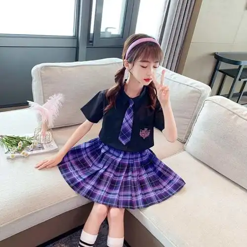 女童jk制服儿童短袖夏装12岁小学生春季天短裙校园整套装11岁闺蜜