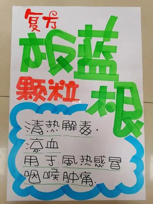 药店复方板蓝根颗粒手绘pop海报