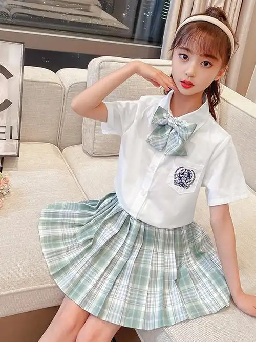 jk制服女童学院风套装幼儿园小学生校服儿童裙子姐妹装闺蜜装裙夏