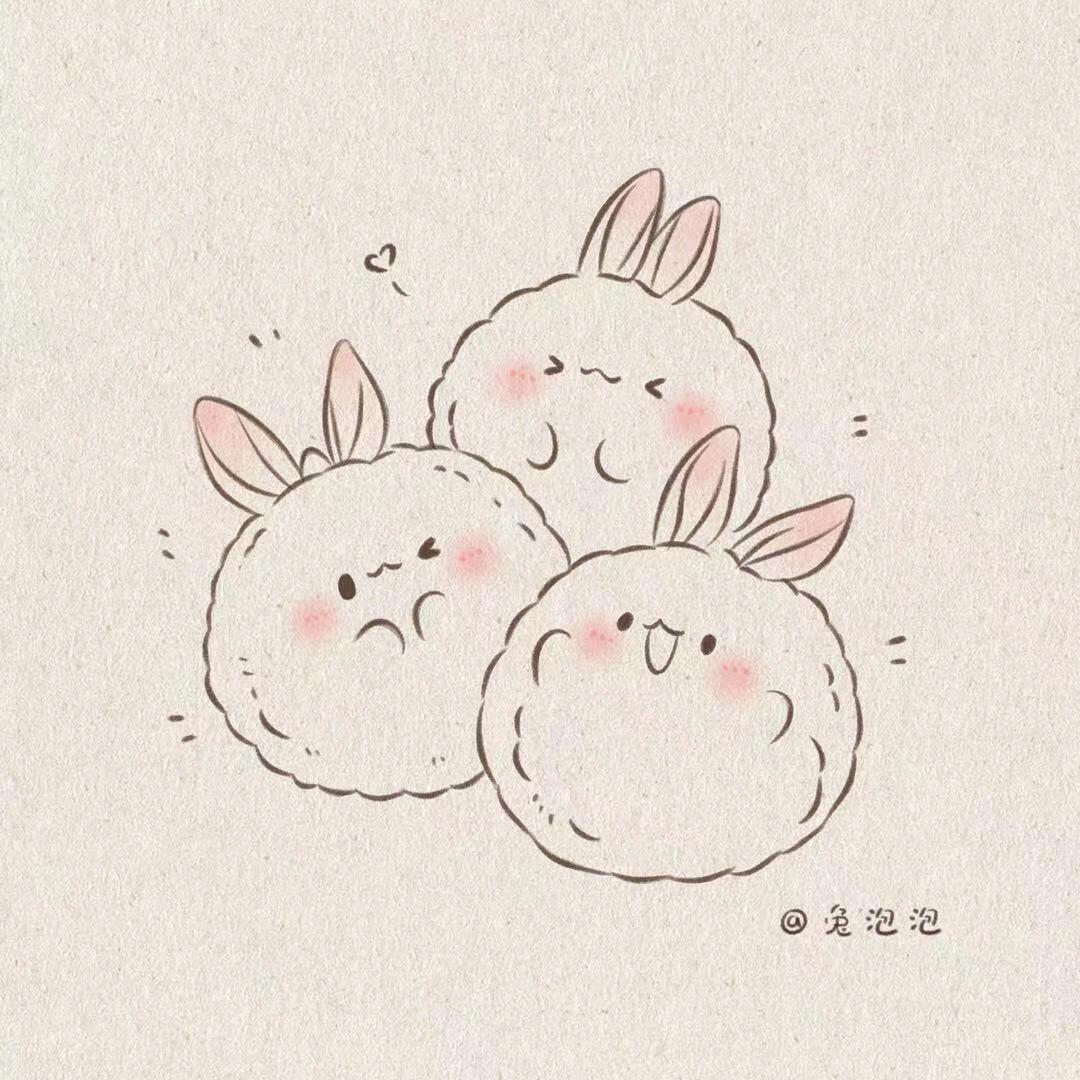 手绘可爱简笔画(附教程)64 三只小可爱